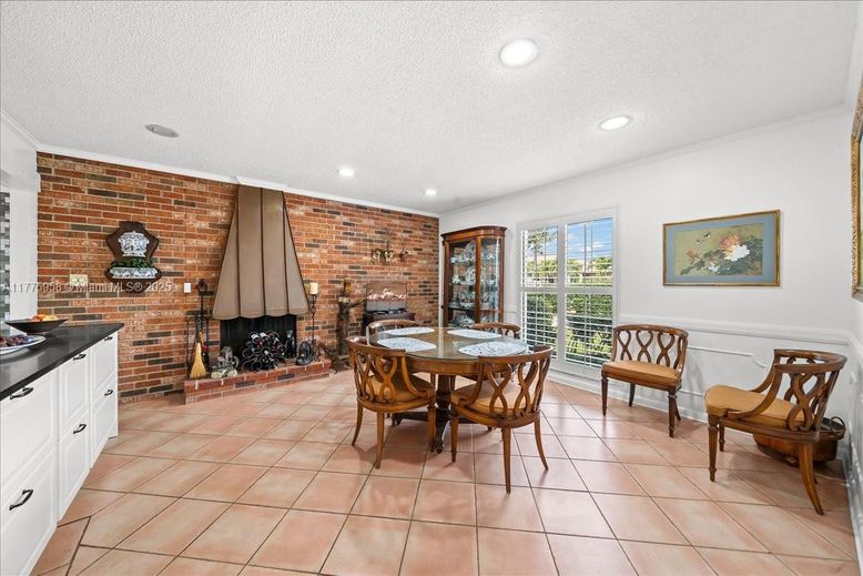Dining room, Interior, Recessed Lighting, Stone Walls