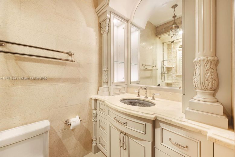 Bathroom, Glass Shower, Interior, Pendant Lights