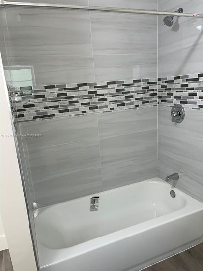 Bathroom, Glass Shower, Interior, Wood Texture Flooring