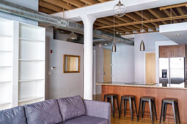 Interior, Kitchen, Pendant Lights, Stainless Steel Appliances, Wooden Beams