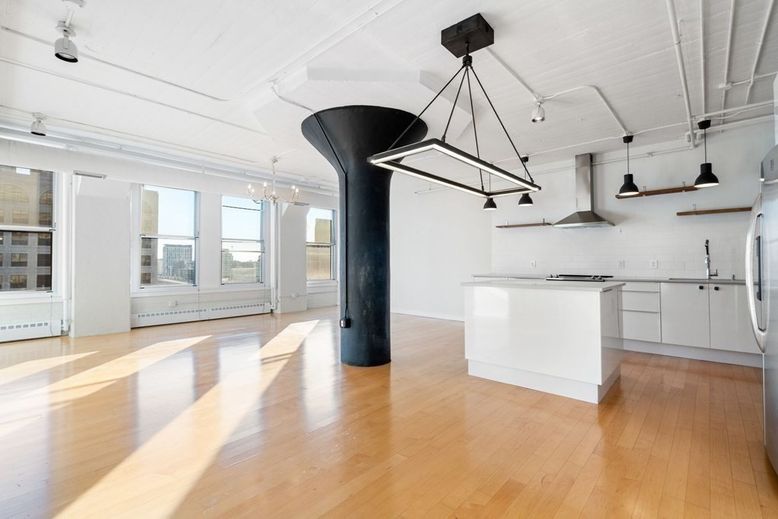 Interior, Kitchen, Pendant Lights, Wood Texture Flooring