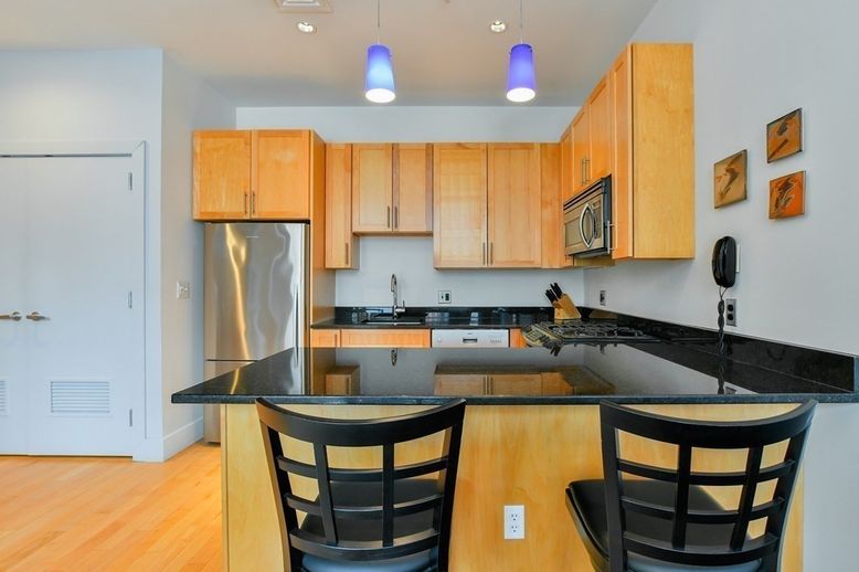 Interior, Kitchen, Pendant Lights, Stainless Steel Appliances, Wood Texture Flooring
