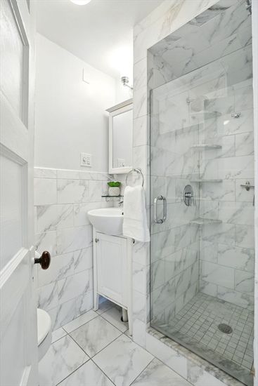 Bathroom, Glass Shower, Interior, Marble, Marble Walls