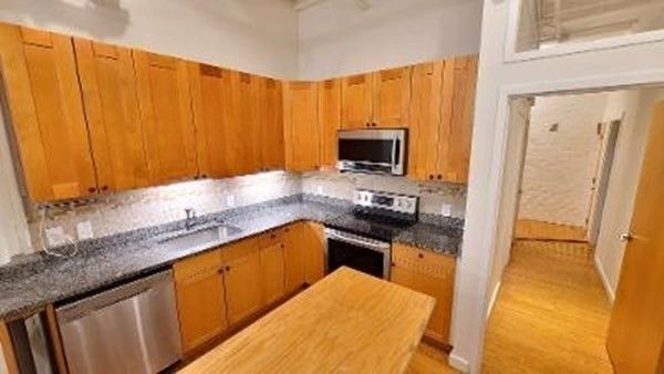 Interior, Kitchen, Stainless Steel Appliances, Wood Texture Flooring