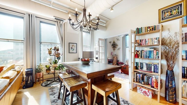 Chandelier, Dining room, Interior, Wood Texture Flooring