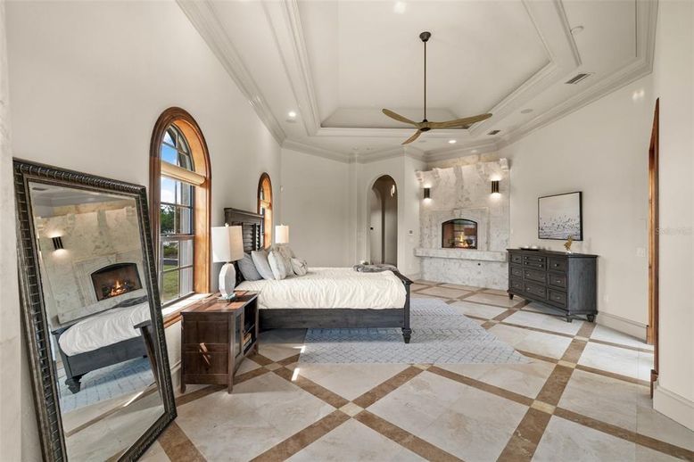 Bedroom, Fireplace, Interior, Recessed Lighting
