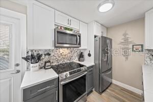 Interior, Kitchen, Stainless Steel Appliances, Wood Texture Flooring
