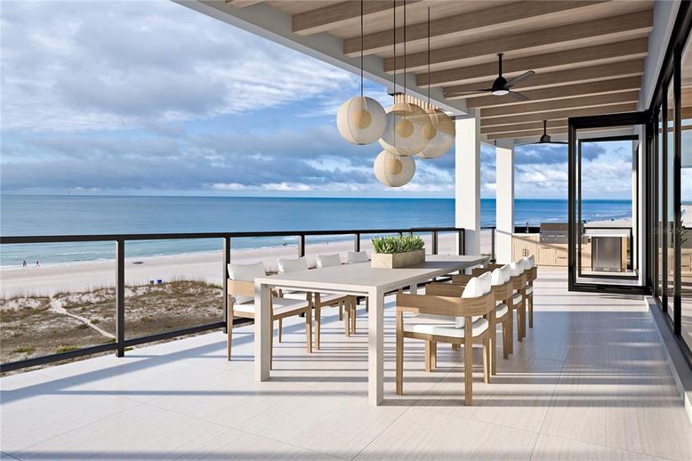 Dining room, Interior, Pendant Lights, Water