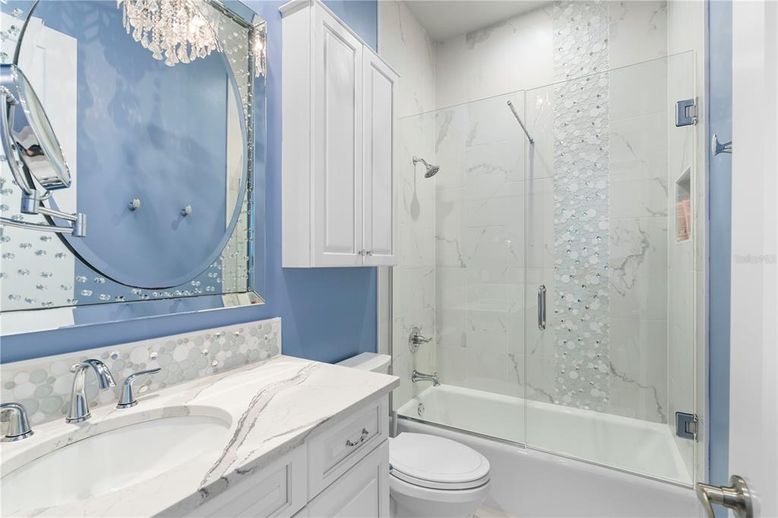 Bathroom, Glass Shower, Interior, Marble Walls