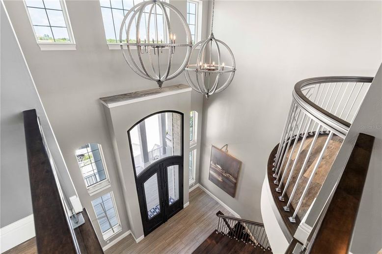 Chandelier, Interior, Wood Texture Flooring