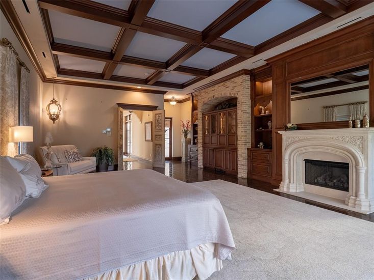 Bedroom, Fireplace, Interior, Wooden Beams