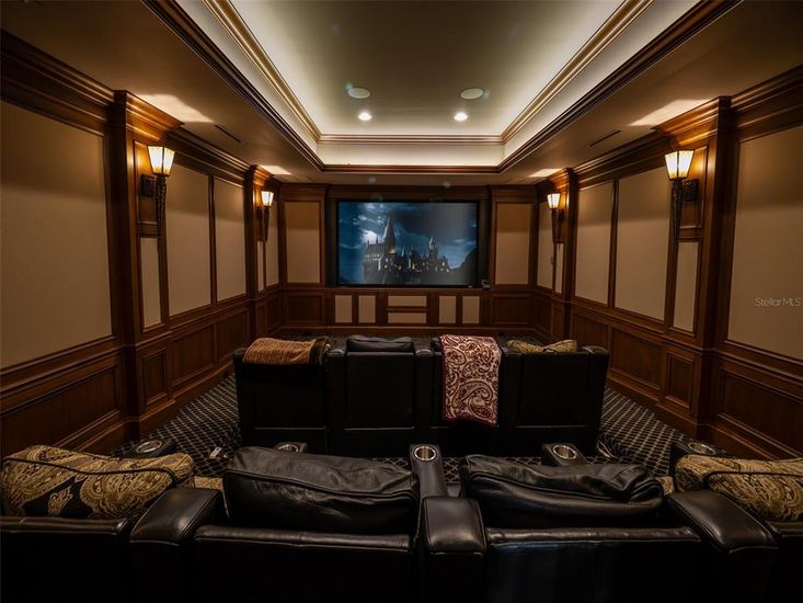 Home Theatre Room, Interior, Projection Screen, Recessed Lighting, Theatre Room