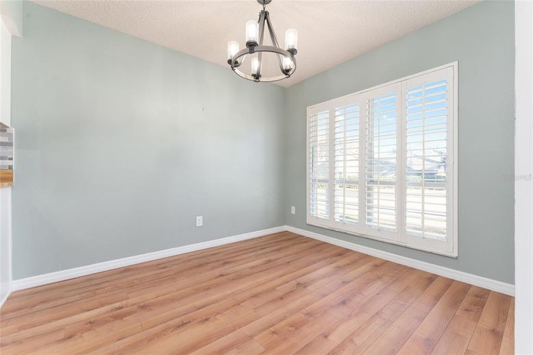 Empty room, Interior, Pendant Lights, Wood Texture Flooring