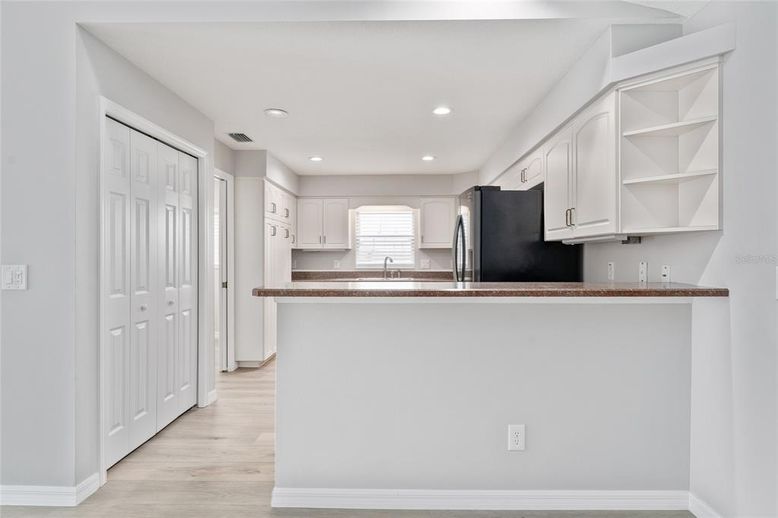 Interior, Kitchen, Recessed Lighting, Wood Texture Flooring