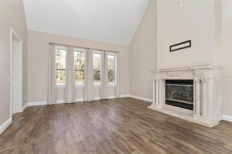 Empty room, Fireplace, Interior, Wood Texture Flooring