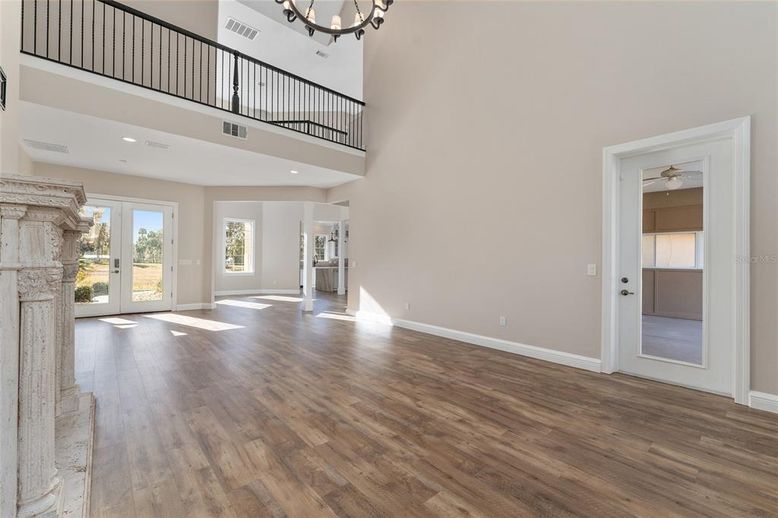 Chandelier, Interior, Recessed Lighting, Wood Texture Flooring