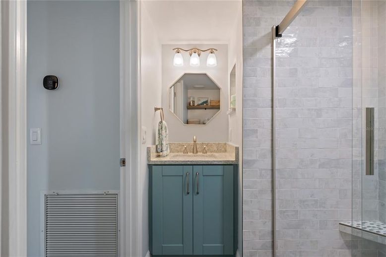 Bathroom, Glass Shower, Interior, Stone Walls