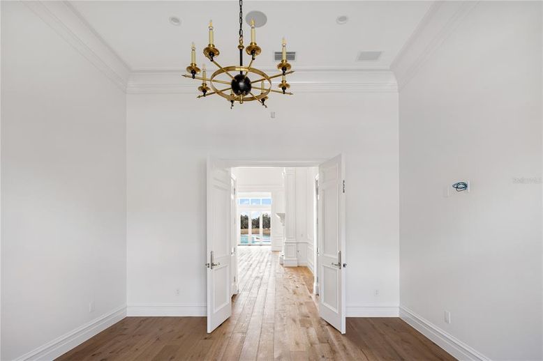Chandelier, Interior, Wood Texture Flooring