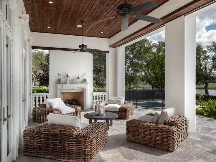 Exterior, Fireplace, Pool