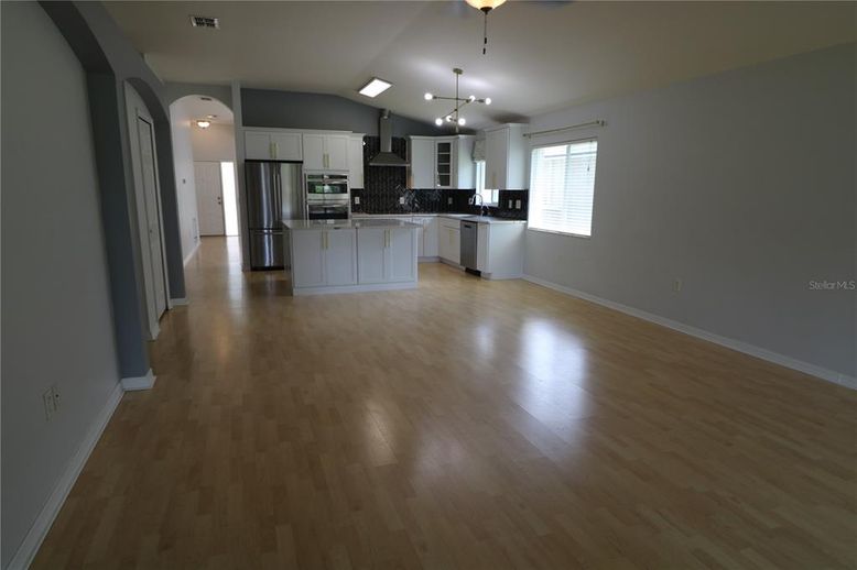 Interior, Kitchen, Stainless Steel Appliances, Wood Texture Flooring