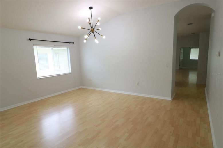 Empty room, Interior, Pendant Lights, Wood Texture Flooring
