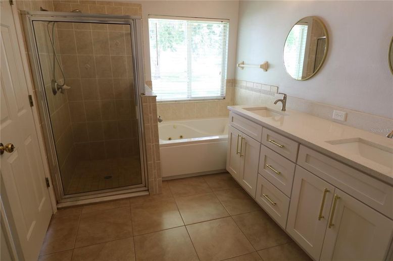 Bathroom, Dual Sink Vanities, Glass Shower, Interior