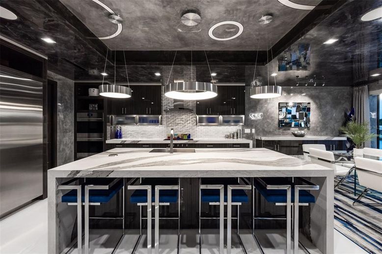 Interior, Kitchen, Pendant Lights, Recessed Lighting, Stainless Steel Appliances