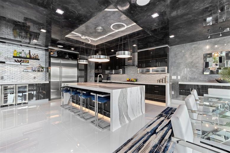 Interior, Kitchen, Pendant Lights, Recessed Lighting, Stainless Steel Appliances