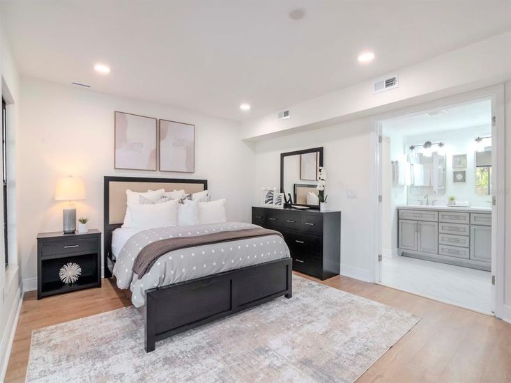 Bathroom, Bedroom, Interior, Recessed Lighting, Wood Texture Flooring