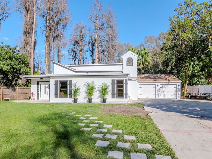 Attached, Backyard, Detached Garage, Exterior, Facade, Ranch