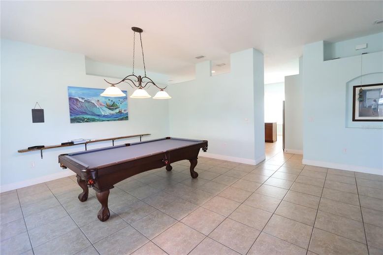 Billiard Table, Game Room, Interior, Pendant Lights