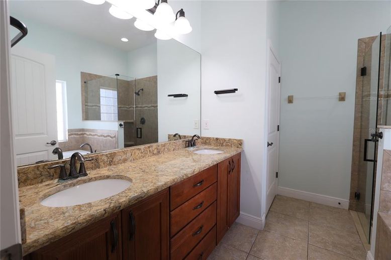 Bathroom, Dual Sink Vanities, Glass Shower, Interior