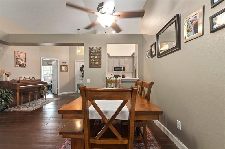 Dining room, Interior, Kitchen, Piano, Wood Texture Flooring