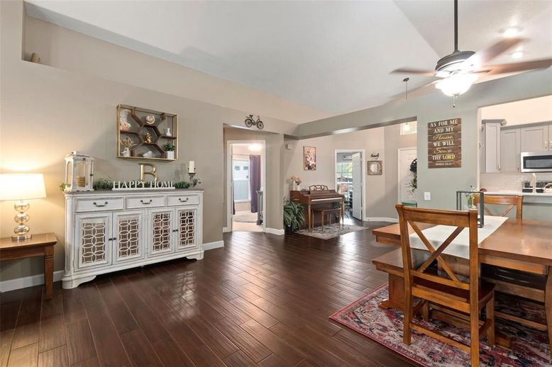 Dining room, Interior, Kitchen, Piano, Wood Texture Flooring