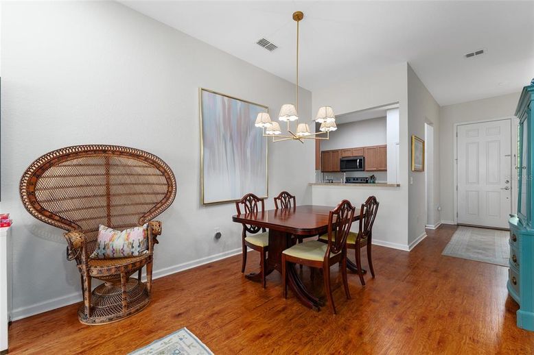 Chandelier, Dining room, Interior, Kitchen, Pendant Lights, Wood Texture Flooring