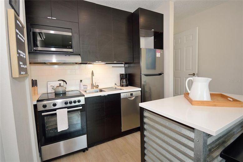 Interior, Kitchen, Stainless Steel Appliances, Wood Texture Flooring