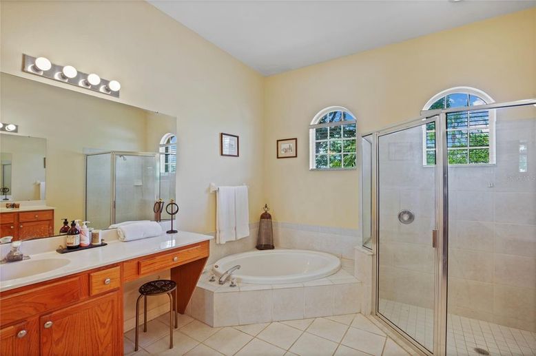 Bathroom, Dual Sink Vanities, Glass Shower, Interior