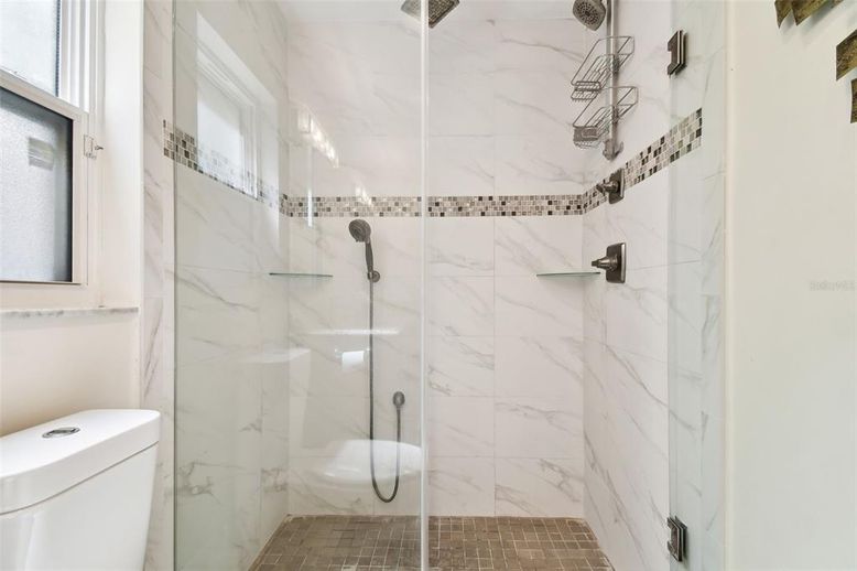 Bathroom, Glass Shower, Interior, Marble Walls