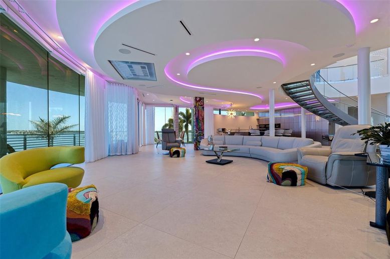 Interior, Living room, Recessed Lighting