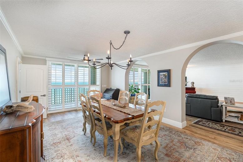Chandelier, Dining room, Interior, Wood Texture Flooring