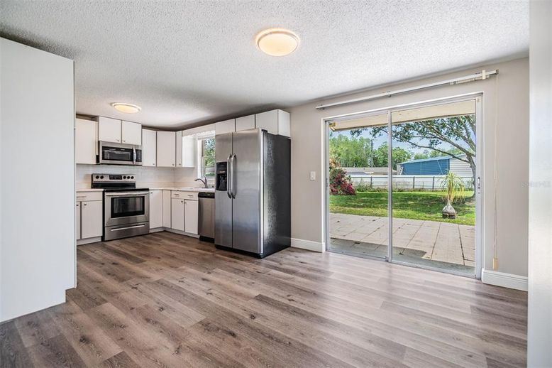 Interior, Kitchen, Stainless Steel Appliances, Wood Texture Flooring