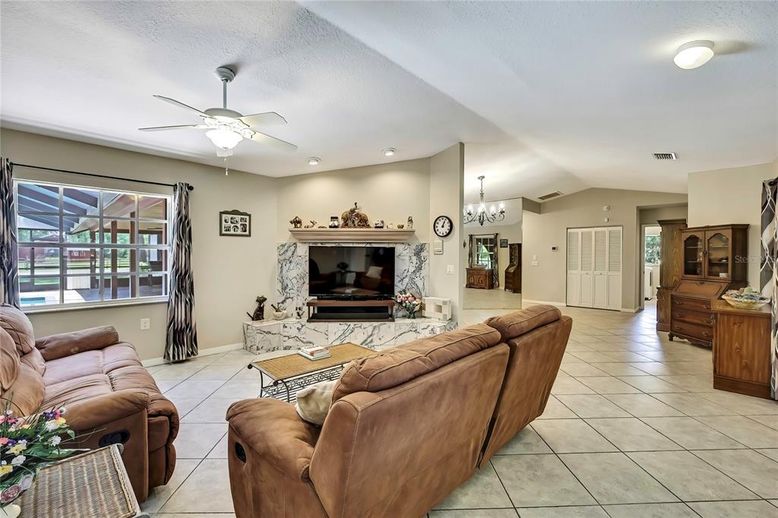 Chandelier, Fireplace, Interior, Living room, Recessed Lighting
