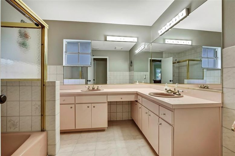 Bathroom, Dual Sink Vanities, Glass Shower, Interior, Marble