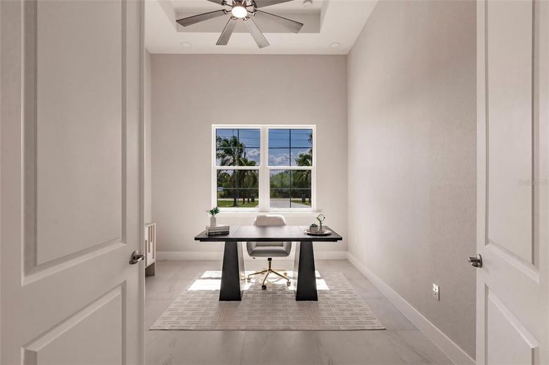 Home Office, Interior, Marble