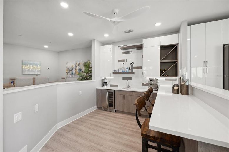 Interior, Kitchen, Recessed Lighting, Wood Texture Flooring