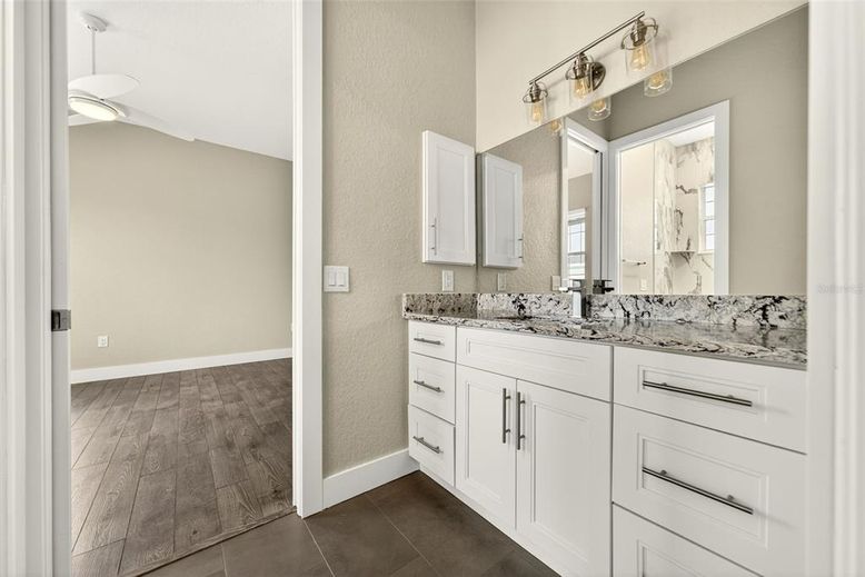 Bathroom, Dual Sink Vanities, Interior, Wood Texture Flooring