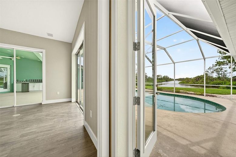 Glass Ceilings, Interior, Pool, Sun Room, Water, Wood Texture Flooring