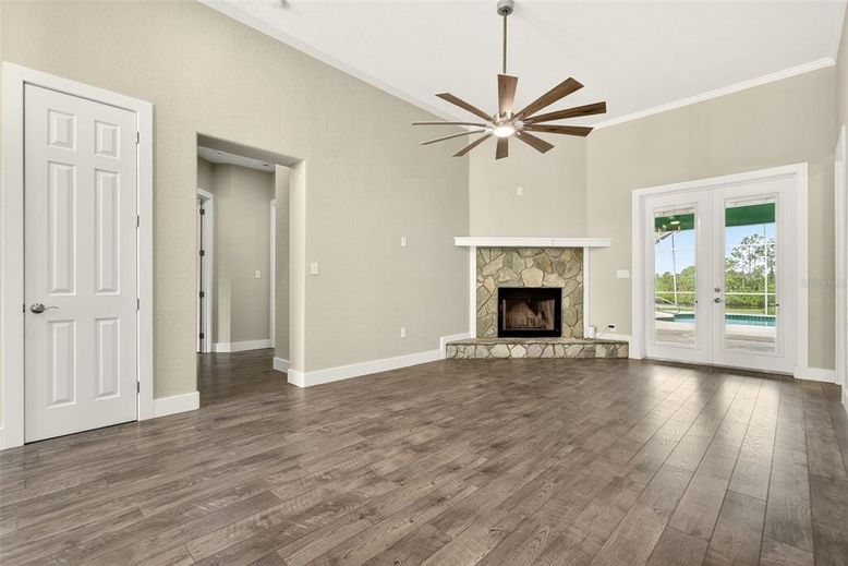 Empty room, Fireplace, Interior, Wood Texture Flooring