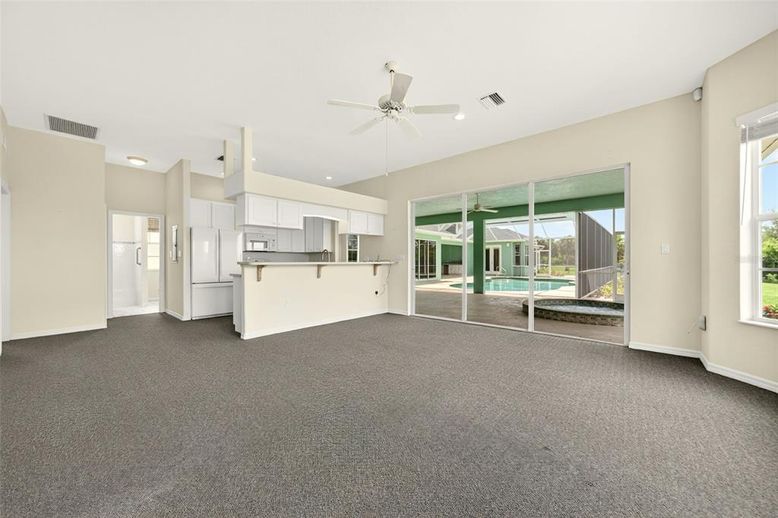 Empty room, Interior, Kitchen, Recessed Lighting