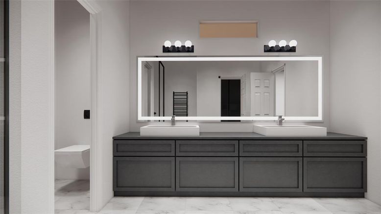 Bathroom, Dual Sink Vanities, Interior, Marble